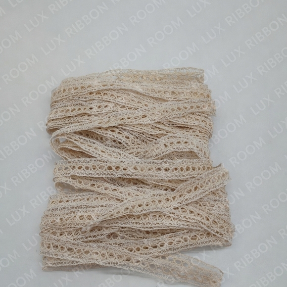 unknown Other - Vintage French Lace Trim 3 Yards 0.5" Antique Ivory Handmade Passementerie